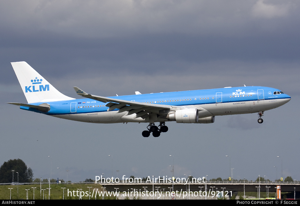 Aircraft Photo of PH-AOL | Airbus A330-203 | KLM - Royal Dutch Airlines | AirHistory.net #92121