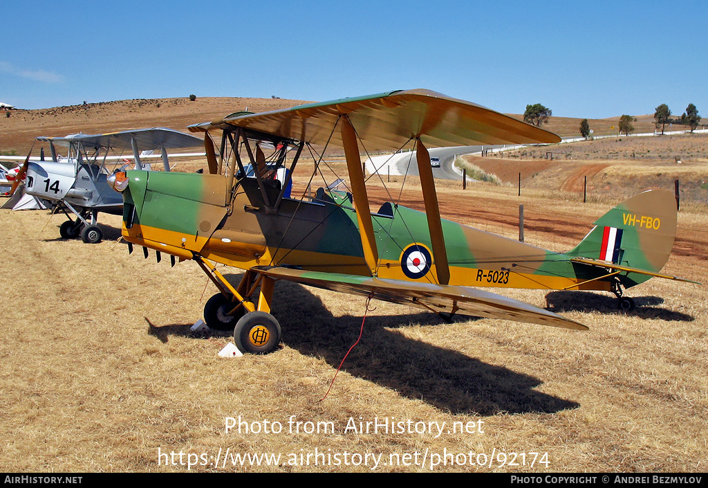 Aircraft Photo of VH-FBO / R-5023 | De Havilland D.H. 82A Tiger Moth | UK - Air Force | AirHistory.net #92174