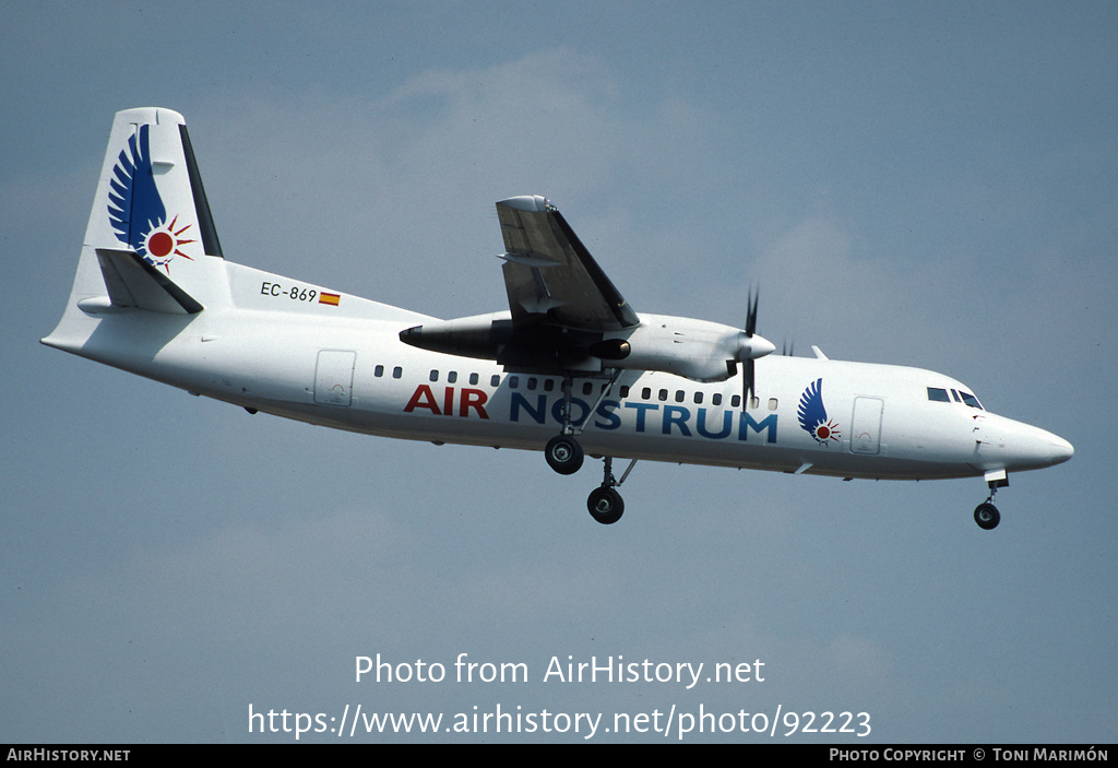 Aircraft Photo of EC-869 | Fokker 50 | Air Nostrum | AirHistory.net #92223