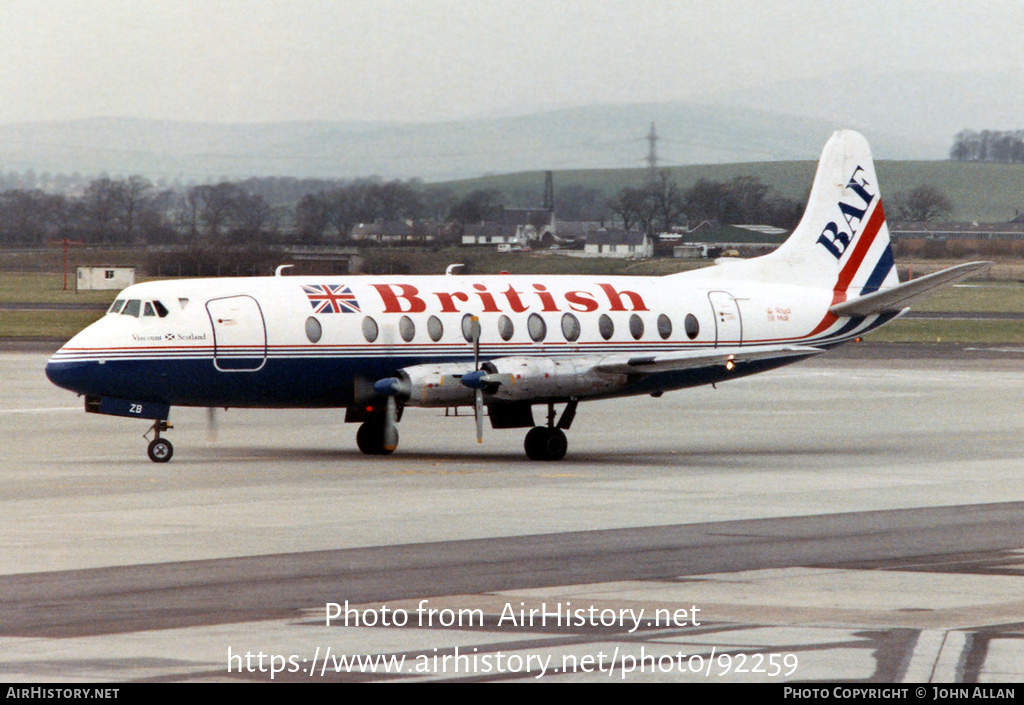 Aircraft Photo of G-CSZB | Vickers 807 Viscount | British Air Ferries - BAF | AirHistory.net #92259