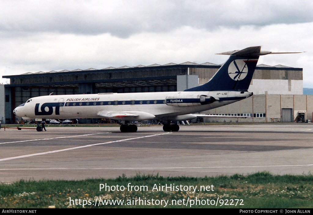 Aircraft Photo of SP-LHE | Tupolev Tu-134A | LOT Polish Airlines - Polskie Linie Lotnicze | AirHistory.net #92272