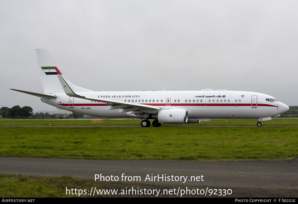 Aircraft Photo of A6-AUH | Boeing 737-8EX BBJ2 | United Arab Emirates Government | AirHistory.net #92330