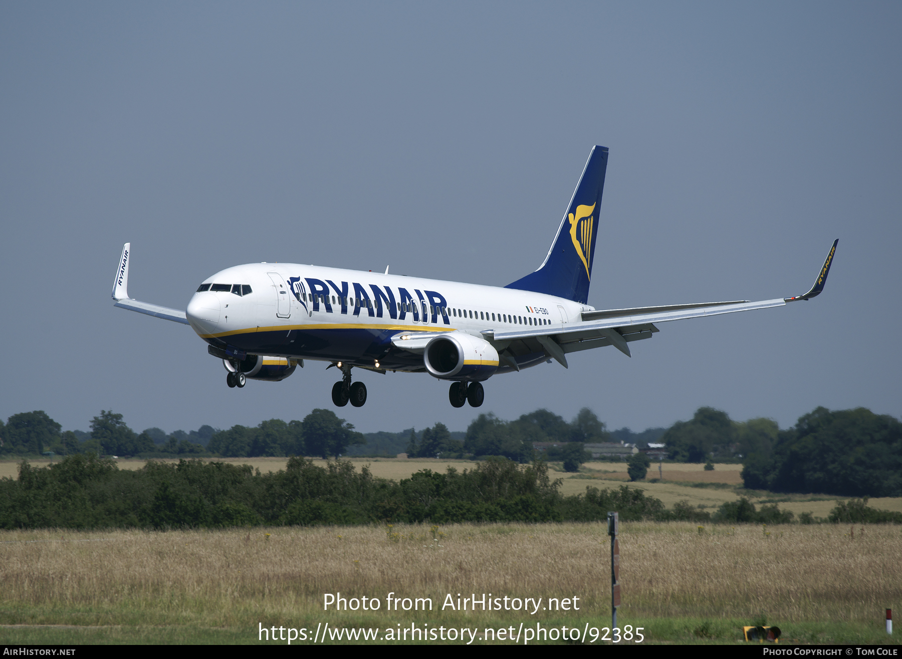 Aircraft Photo of EI-EBO | Boeing 737-8AS | Ryanair | AirHistory.net #92385