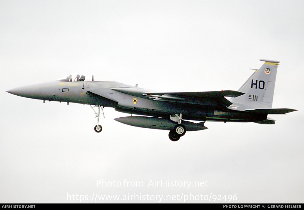 Aircraft Photo of 77-0111 / AF77-111 | McDonnell Douglas F-15A Eagle | USA - Air Force | AirHistory.net #92496