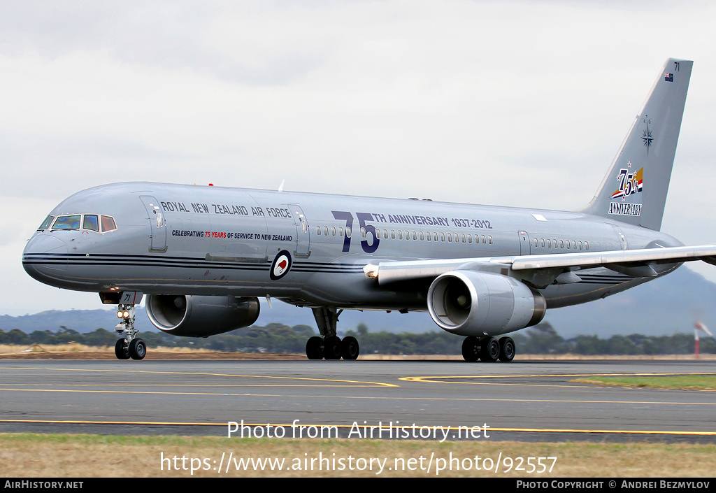 Aircraft Photo of NZ7571 | Boeing 757-2K2 | New Zealand - Air Force | AirHistory.net #92557