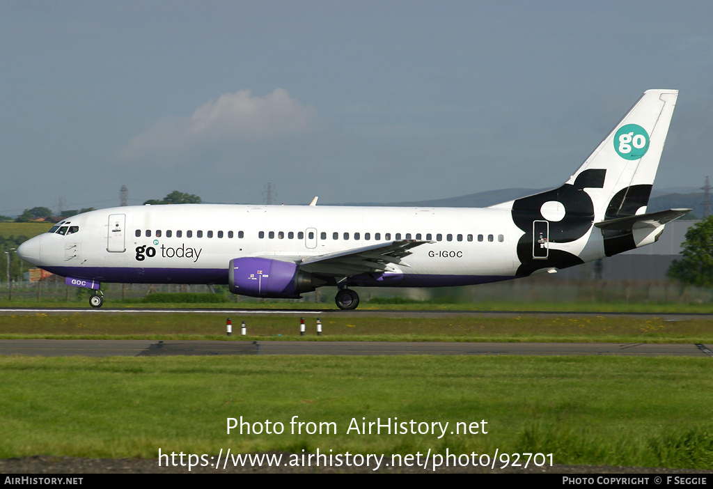 Aircraft Photo of G-IGOC | Boeing 737-3Y0 | Go Fly | AirHistory.net #92701