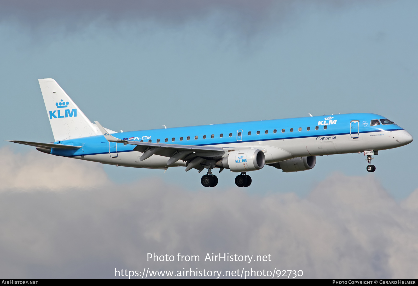 Aircraft Photo of PH-EZM | Embraer 190STD (ERJ-190-100STD) | KLM Cityhopper | AirHistory.net #92730