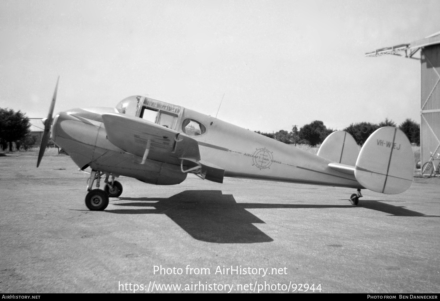 Aircraft Photo of VH-WEJ | Miles M.65 Gemini 1A | W. E. James Aircraft Taxi Service | AirHistory.net #92944