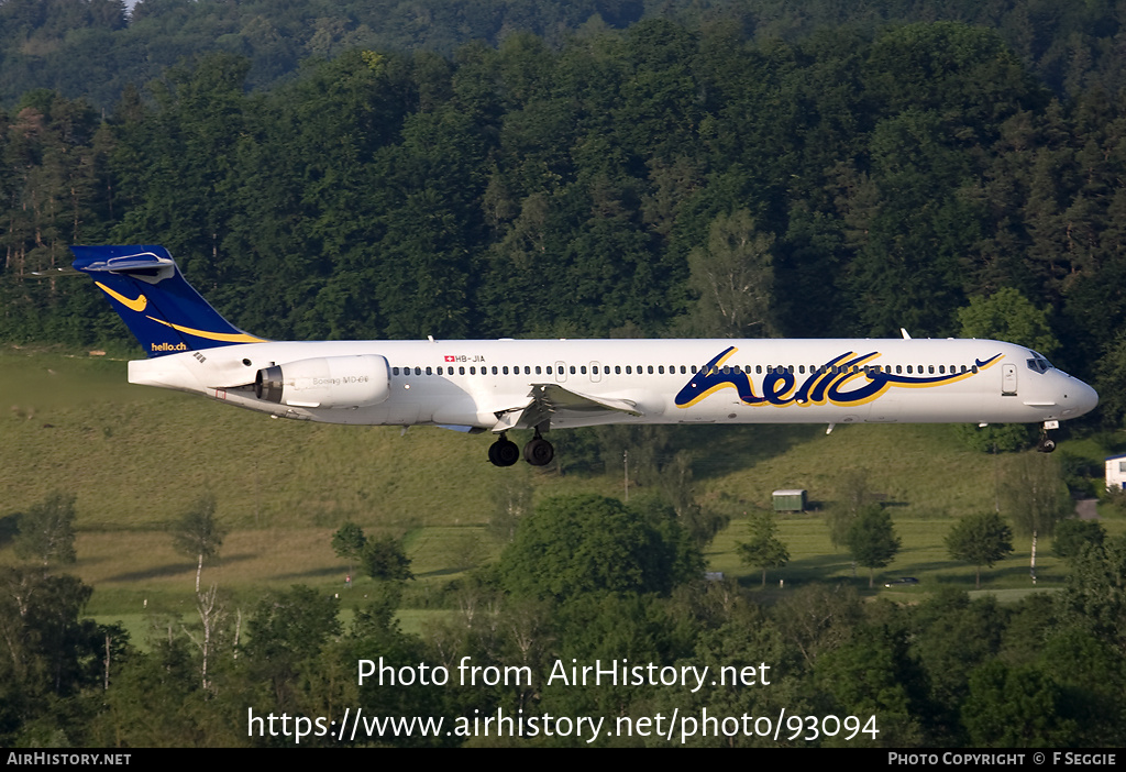 Aircraft Photo of HB-JIA | McDonnell Douglas MD-90-30 | Hello | AirHistory.net #93094