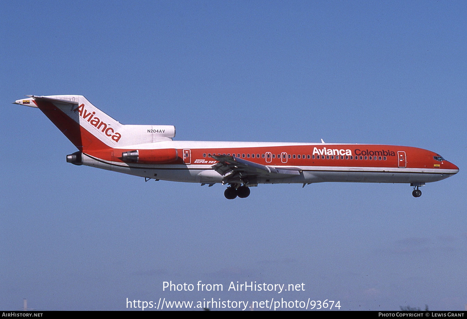 Aircraft Photo of N204AV | Boeing 727-259/Adv | Avianca | AirHistory.net #93674