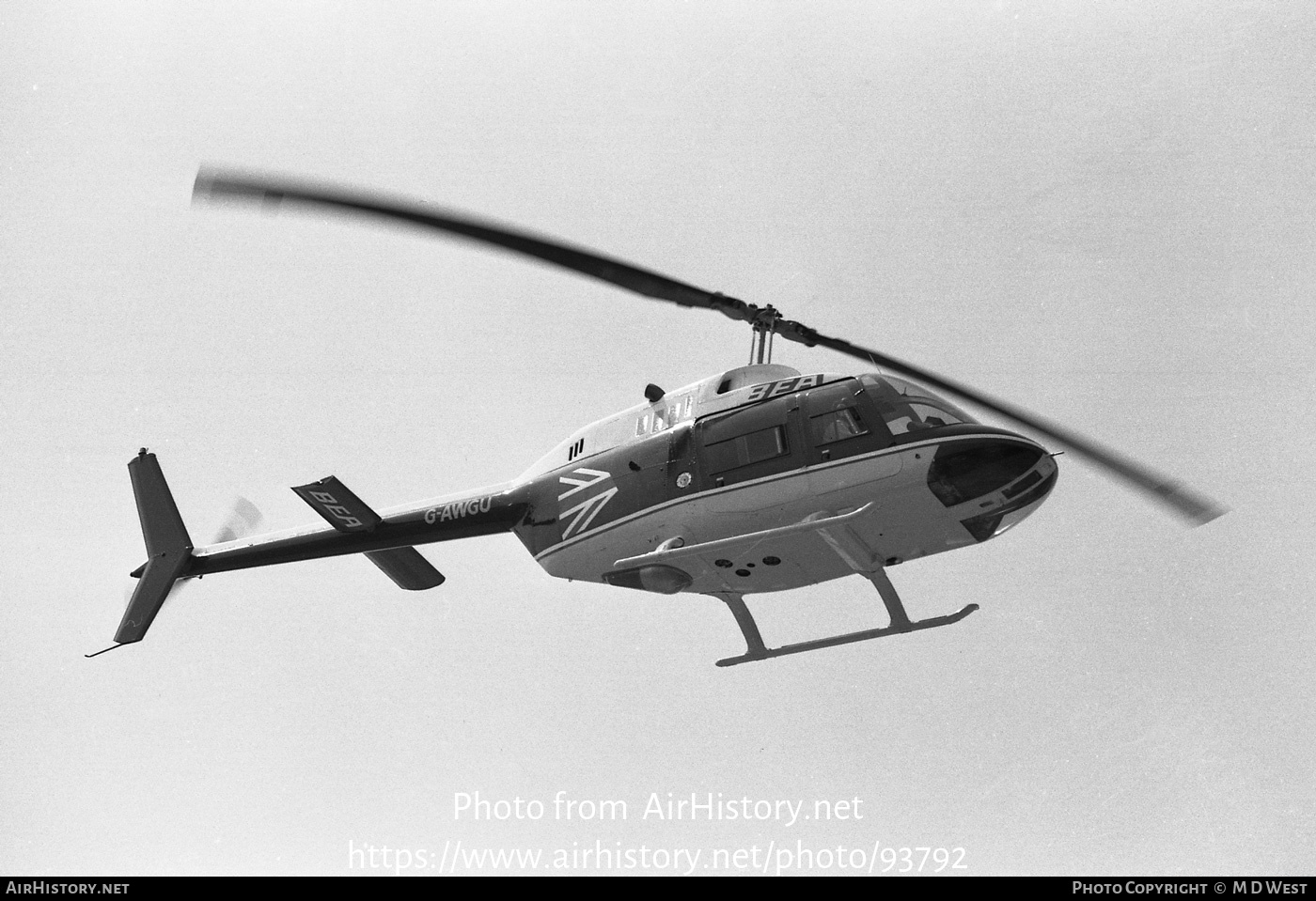 Aircraft Photo of G-AWGU | Bell AB-206B JetRanger II | BEA - British European Airways | AirHistory.net #93792