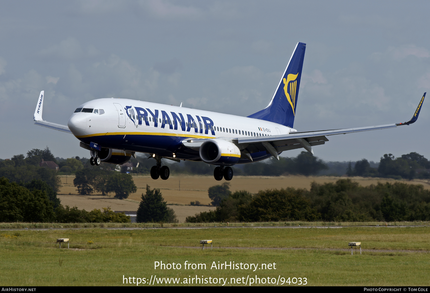 Aircraft Photo of EI-EVJ | Boeing 737-8AS | Ryanair | AirHistory.net #94033