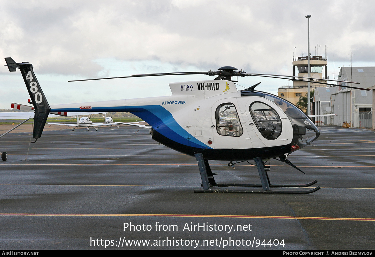 Aircraft Photo of VH-HWD | Hughes 500D (369D) | Aeropower | AirHistory.net #94404