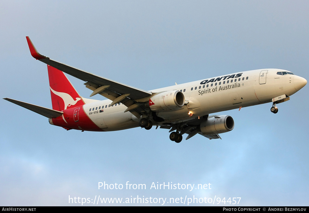Aircraft Photo of VH-VXQ | Boeing 737-838 | Qantas | AirHistory.net #94457