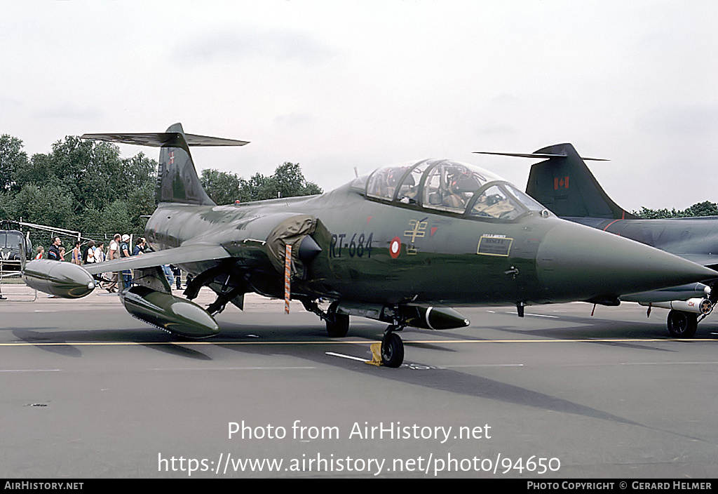 Aircraft Photo of RT-684 | Lockheed TF-104G Starfighter | Denmark - Air Force | AirHistory.net #94650