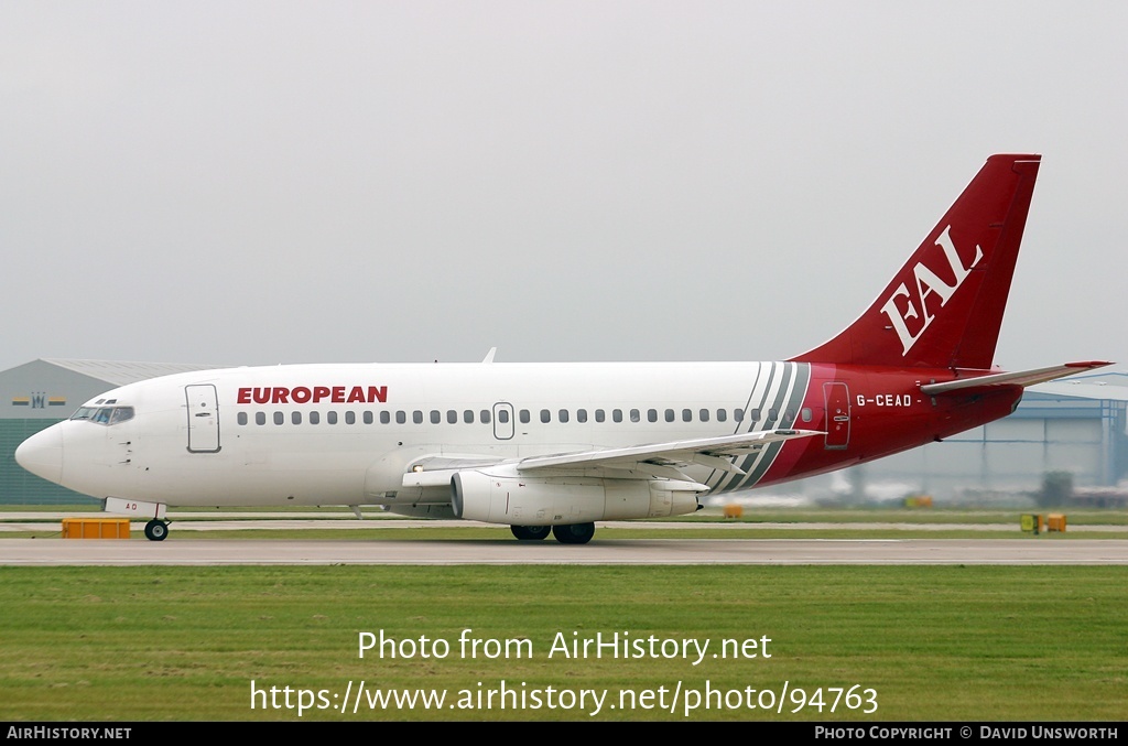 Aircraft Photo of G-CEAD | Boeing 737-229/Adv | European Aircharter - EAL/EAC | AirHistory.net #94763