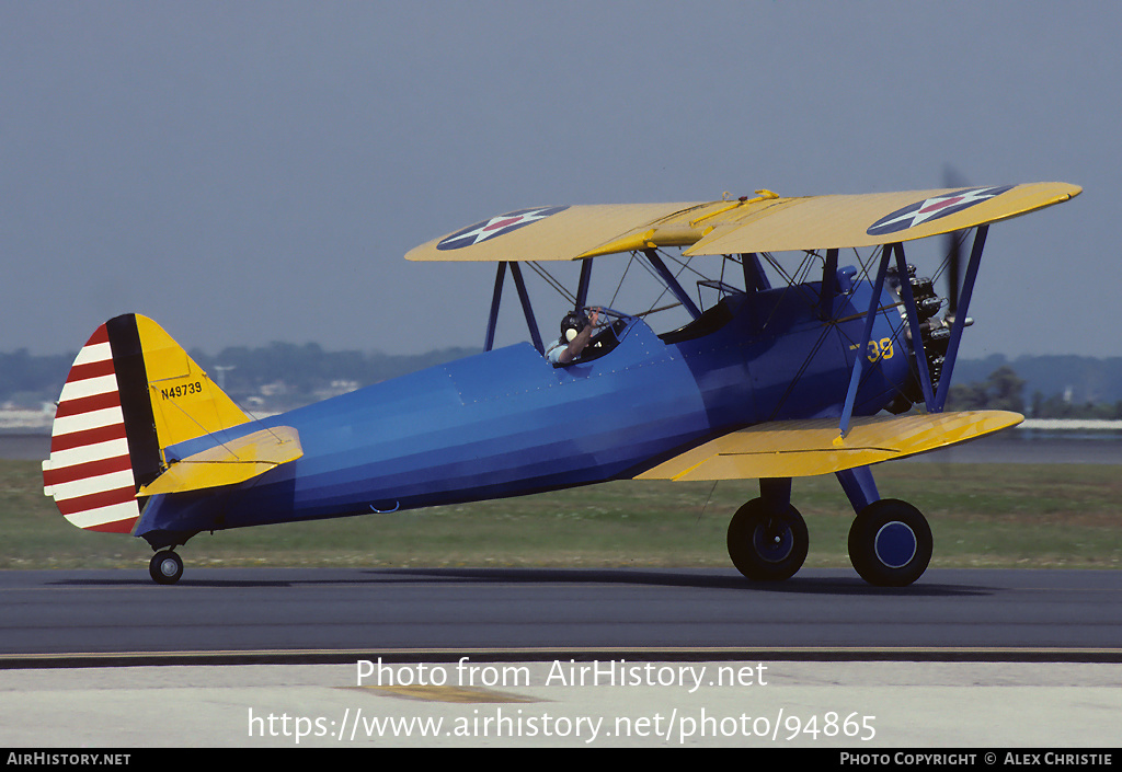 Aircraft Photo of N49739 | Boeing PT-17 Kaydet (A75N1) | USA - Army | AirHistory.net #94865