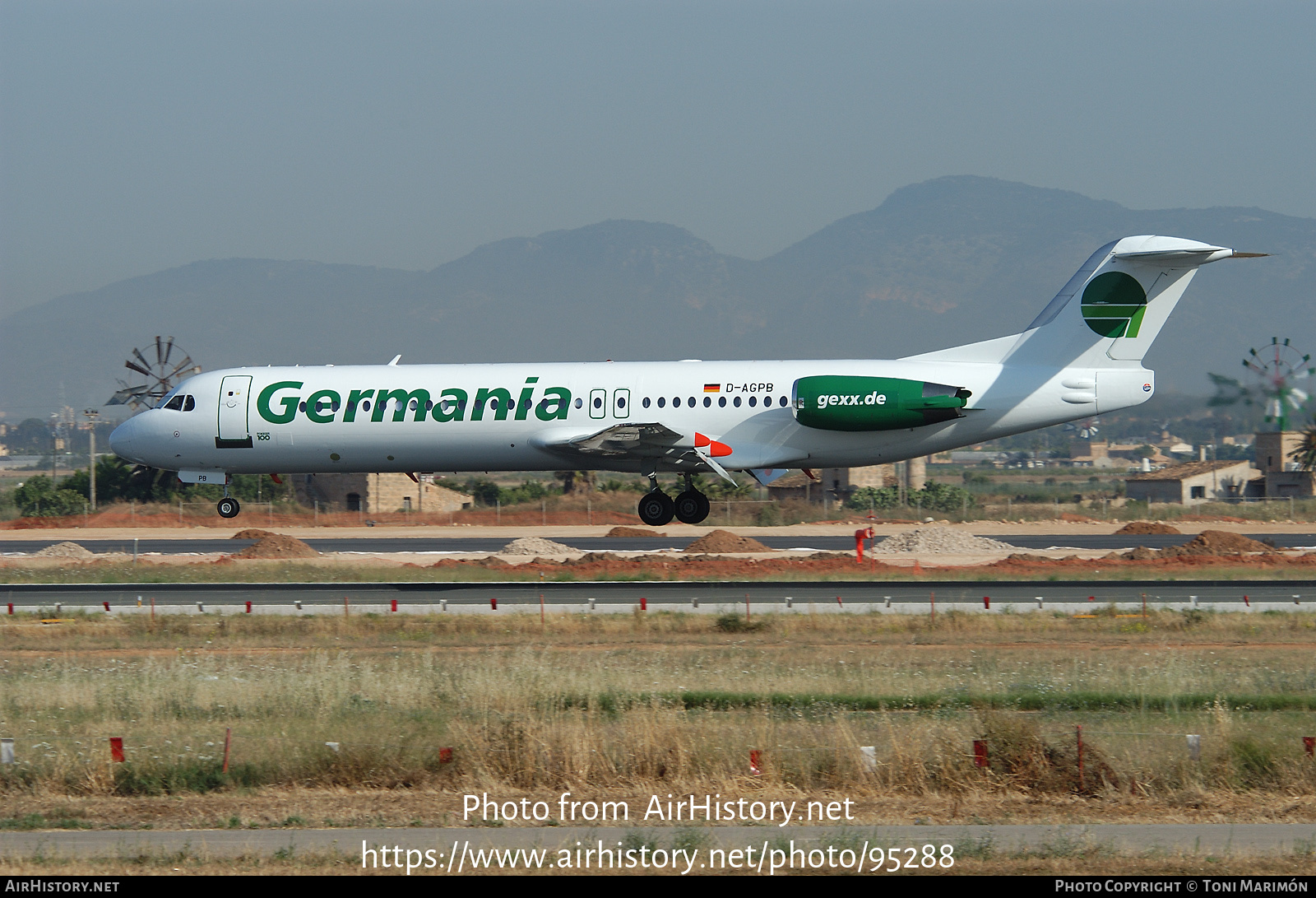 Aircraft Photo of D-AGPB | Fokker 100 (F28-0100) | Germania | AirHistory.net #95288