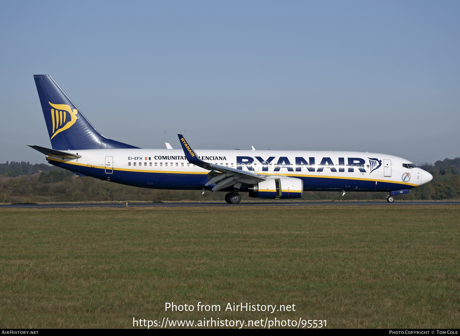 Aircraft Photo of EI-EFH | Boeing 737-8AS | Ryanair | AirHistory.net #95531