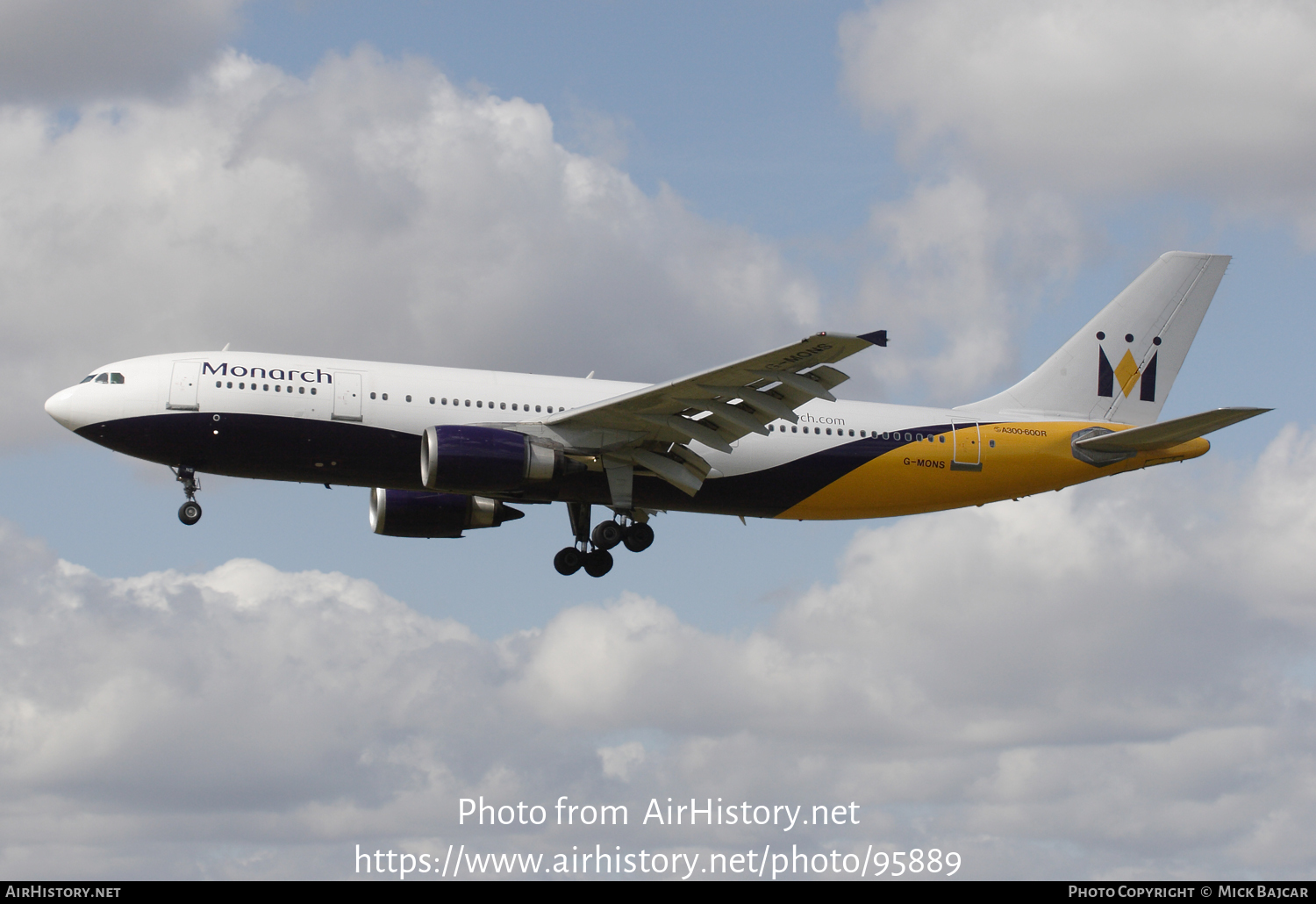 Aircraft Photo of G-MONS | Airbus A300B4-605R | Monarch Airlines | AirHistory.net #95889