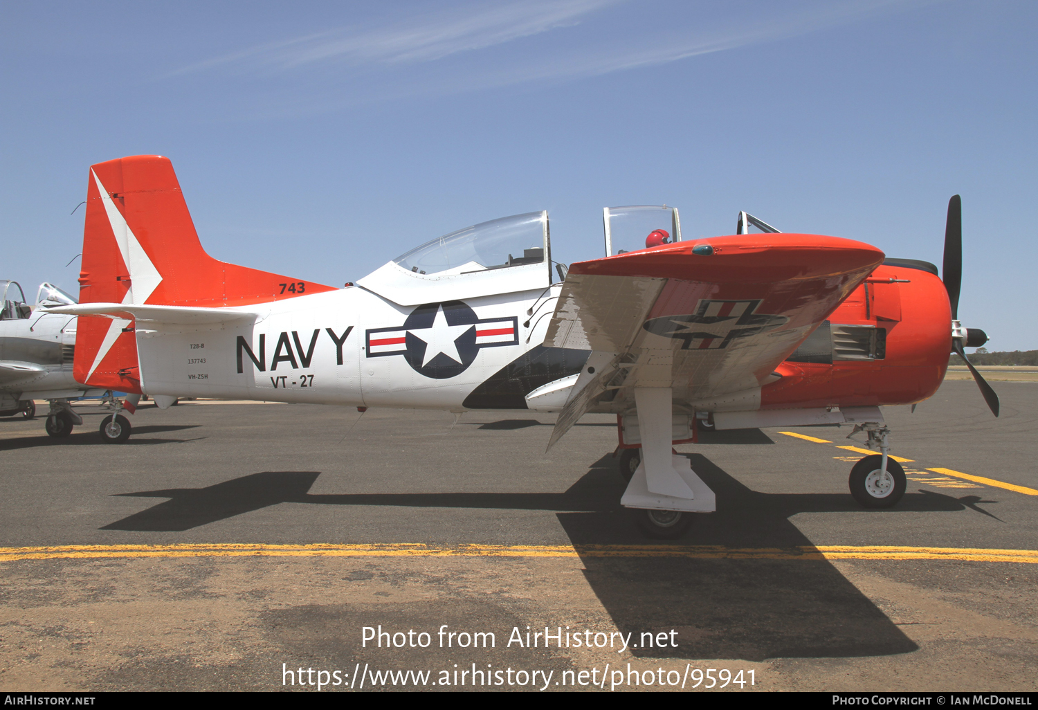 Aircraft Photo of VH-ZSH / 133743 | North American T-28B Trojan | USA - Navy | AirHistory.net #95941