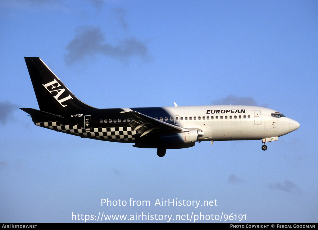 Aircraft Photo of G-FIGP | Boeing 737-2E7/Adv | European Aircharter - EAL/EAC | AirHistory.net #96191