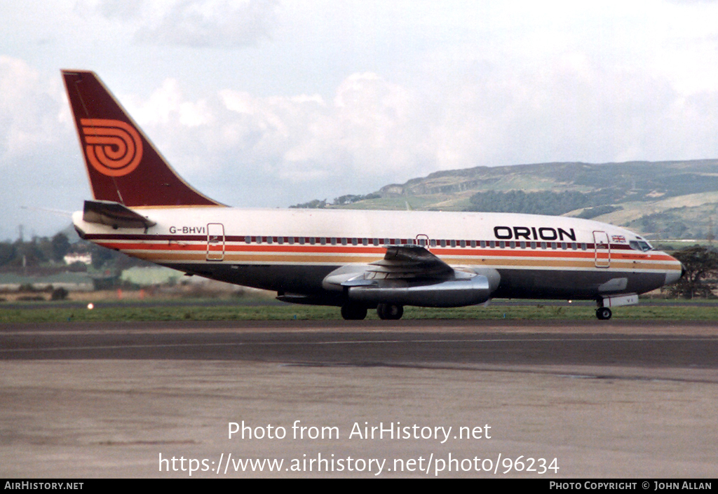 Aircraft Photo of G-BHVI | Boeing 737-2T5/Adv | Orion Airways | AirHistory.net #96234