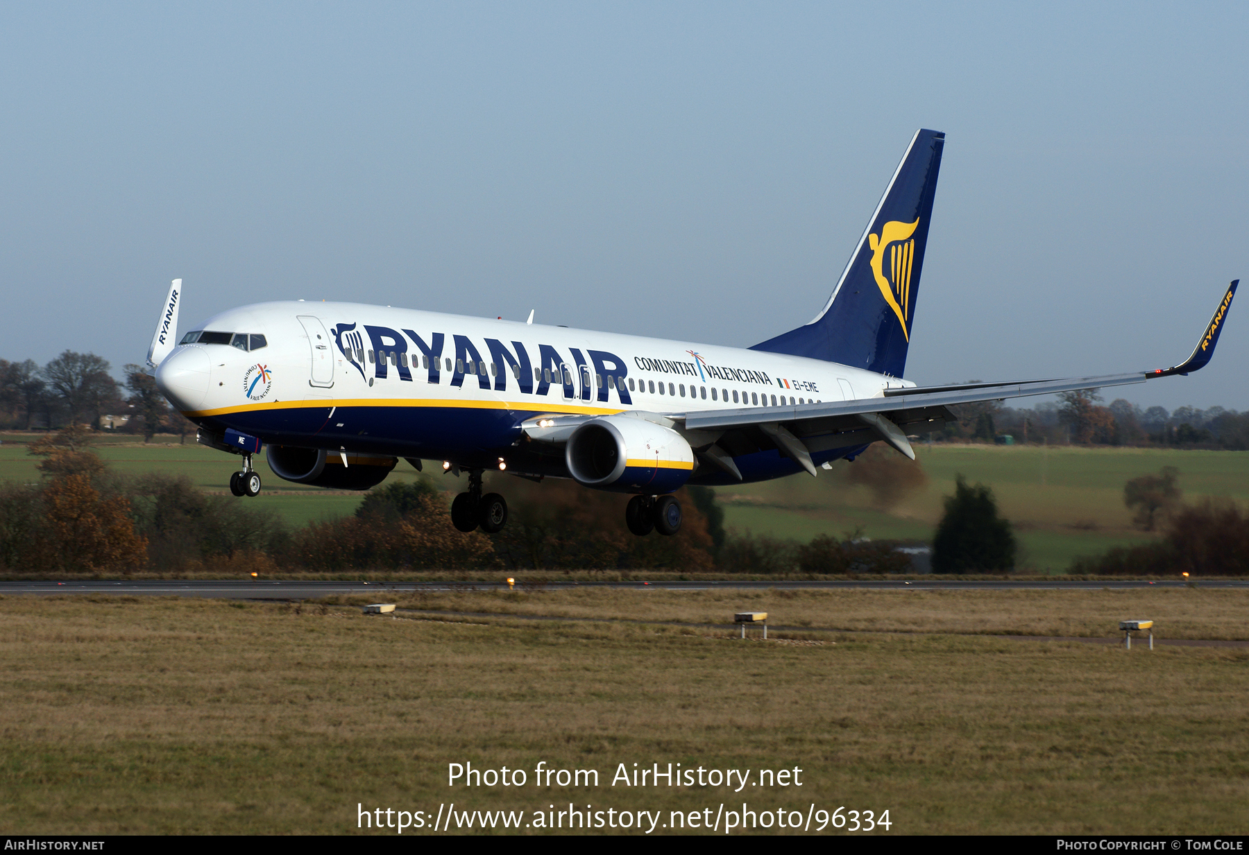 Aircraft Photo of EI-EME | Boeing 737-8AS | Ryanair | AirHistory.net #96334