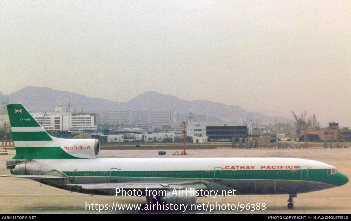 Aircraft Photo of VR-HHK | Lockheed L-1011-385-1 TriStar 1 | Cathay Pacific Airways | AirHistory.net #96388