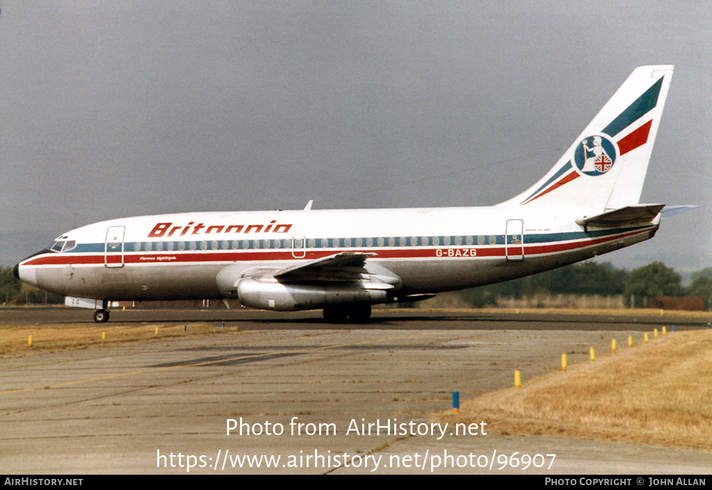 Aircraft Photo of G-BAZG | Boeing 737-204/Adv | Britannia Airways | AirHistory.net #96907