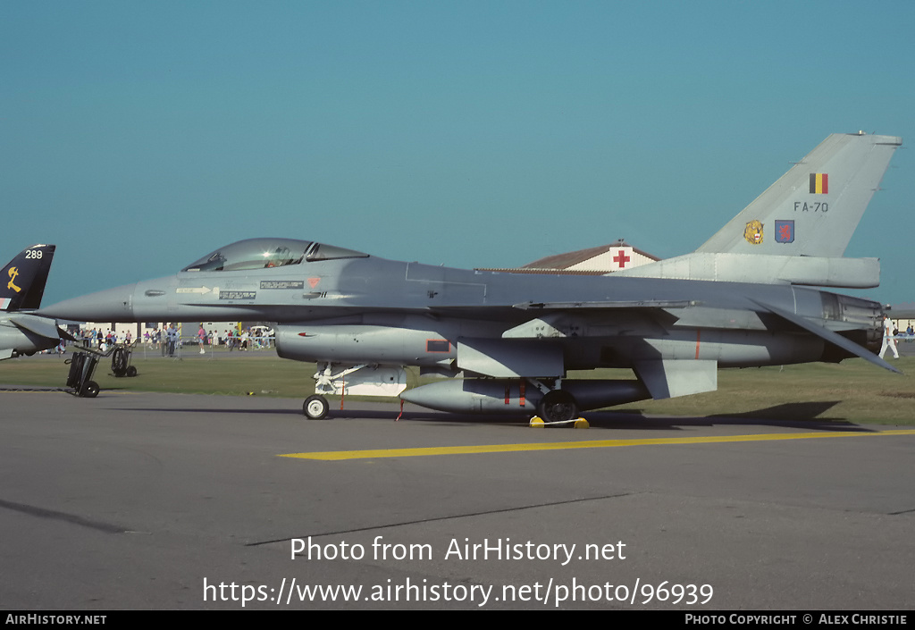 Aircraft Photo of FA-70 | General Dynamics F-16A Fighting Falcon | Belgium - Air Force | AirHistory.net #96939