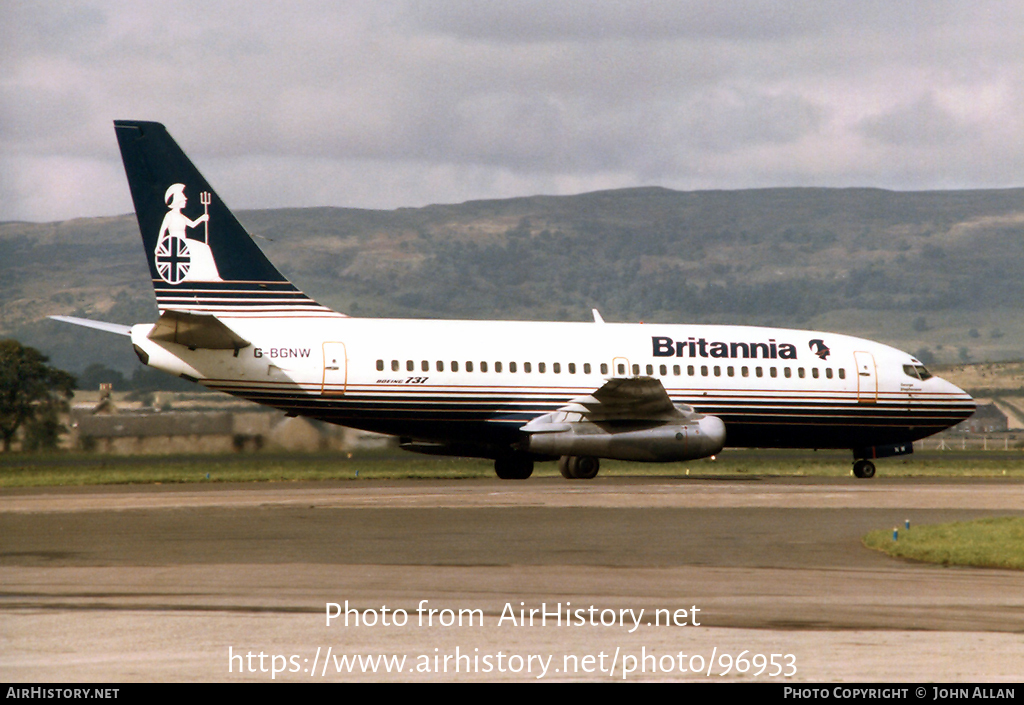 Aircraft Photo of G-BGNW | Boeing 737-219/Adv | Britannia Airways | AirHistory.net #96953