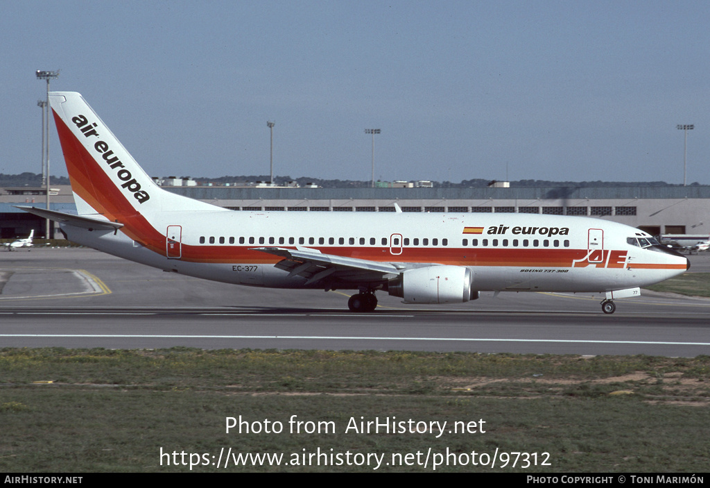 Aircraft Photo of EC-377 | Boeing 737-3Y0 | Air Europa | AirHistory.net #97312