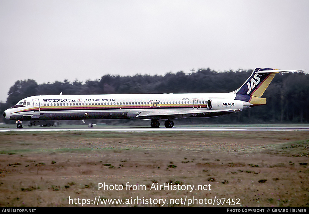 Aircraft Photo of JA8553 | McDonnell Douglas MD-81 (DC-9-81) | Japan Air System - JAS | AirHistory.net #97452