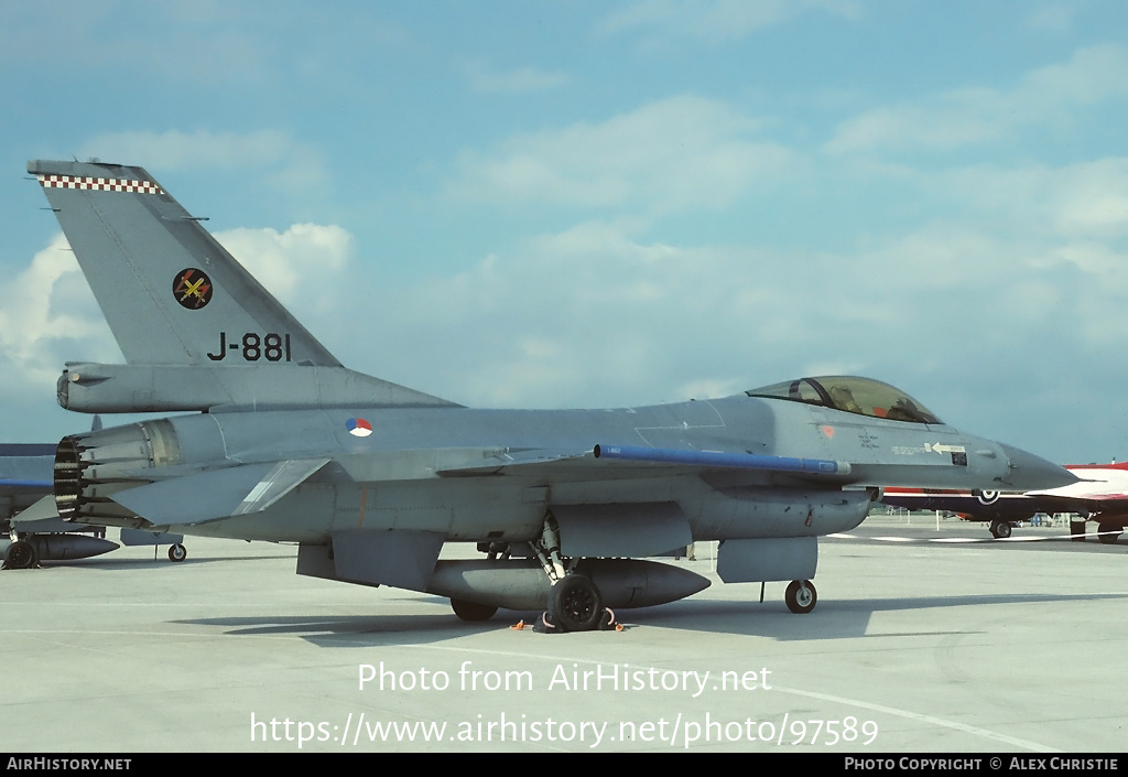 Aircraft Photo of J-881 | General Dynamics F-16A Fighting Falcon | Netherlands - Air Force | AirHistory.net #97589