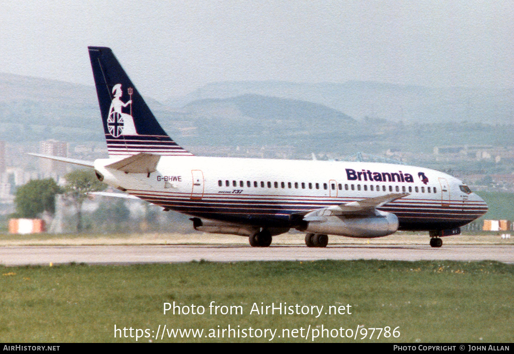 Aircraft Photo of G-BHWE | Boeing 737-204/Adv | Britannia Airways | AirHistory.net #97786