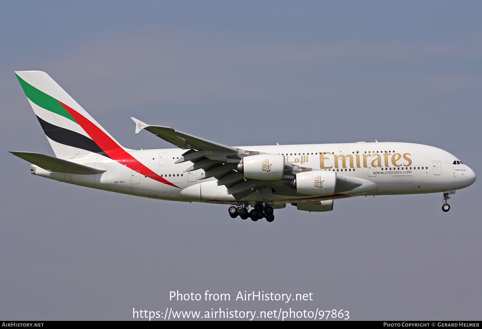 Aircraft Photo of A6-EDJ | Airbus A380-861 | Emirates | AirHistory.net #97863