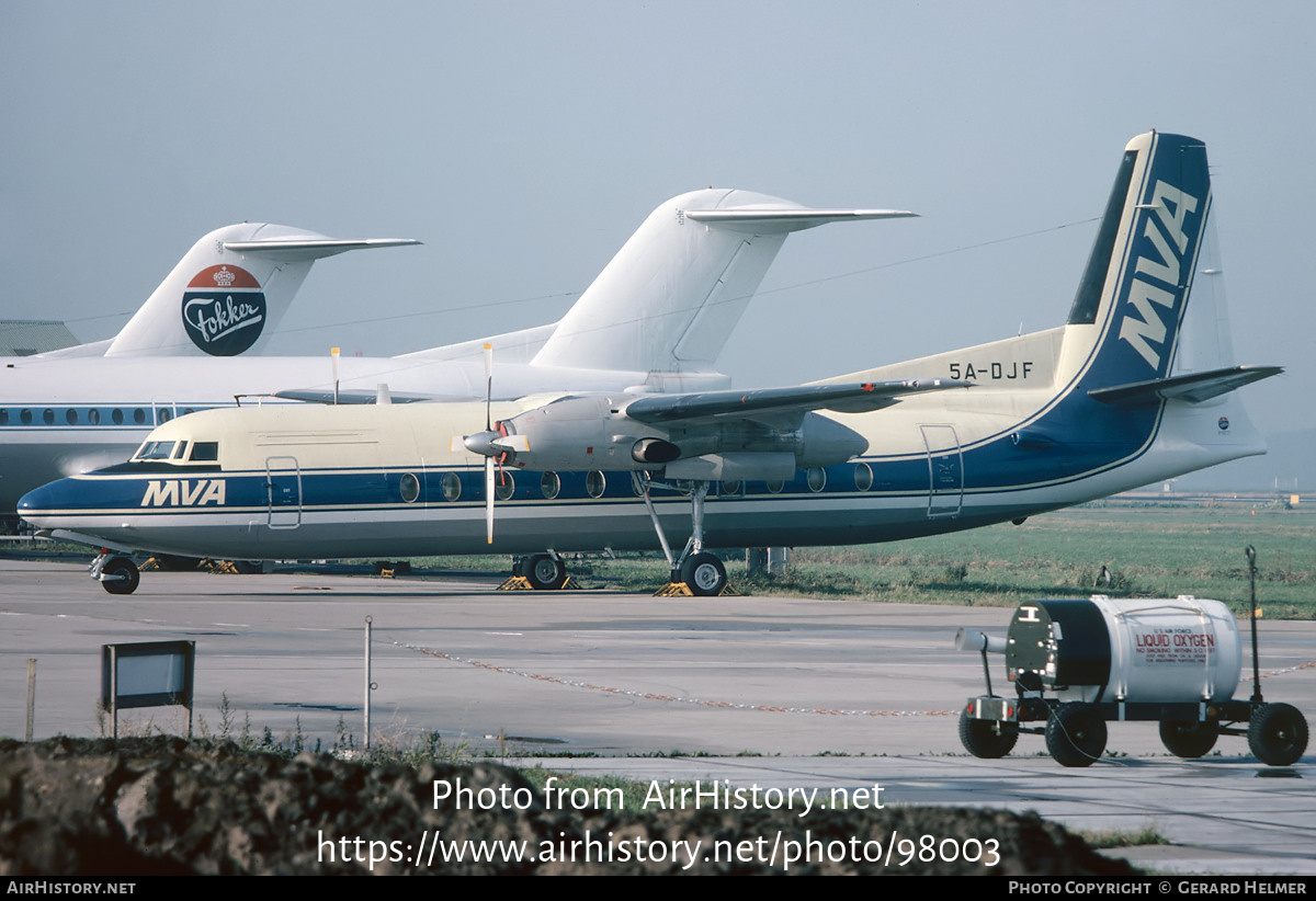 Aircraft Photo of 5A-DJF | Fokker F27-500 Friendship | Mississippi Valley Airlines - MVA | AirHistory.net #98003