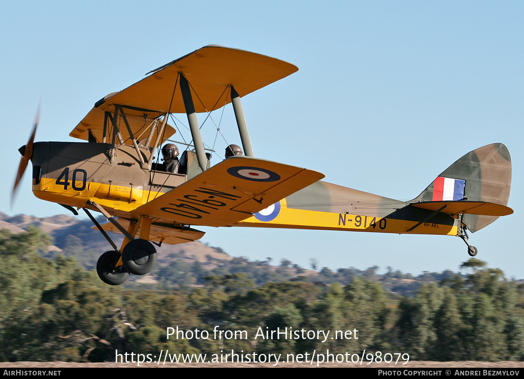 Aircraft Photo of VH-ABL / N9140 | De Havilland D.H. 82A Tiger Moth | UK - Air Force | AirHistory.net #98079