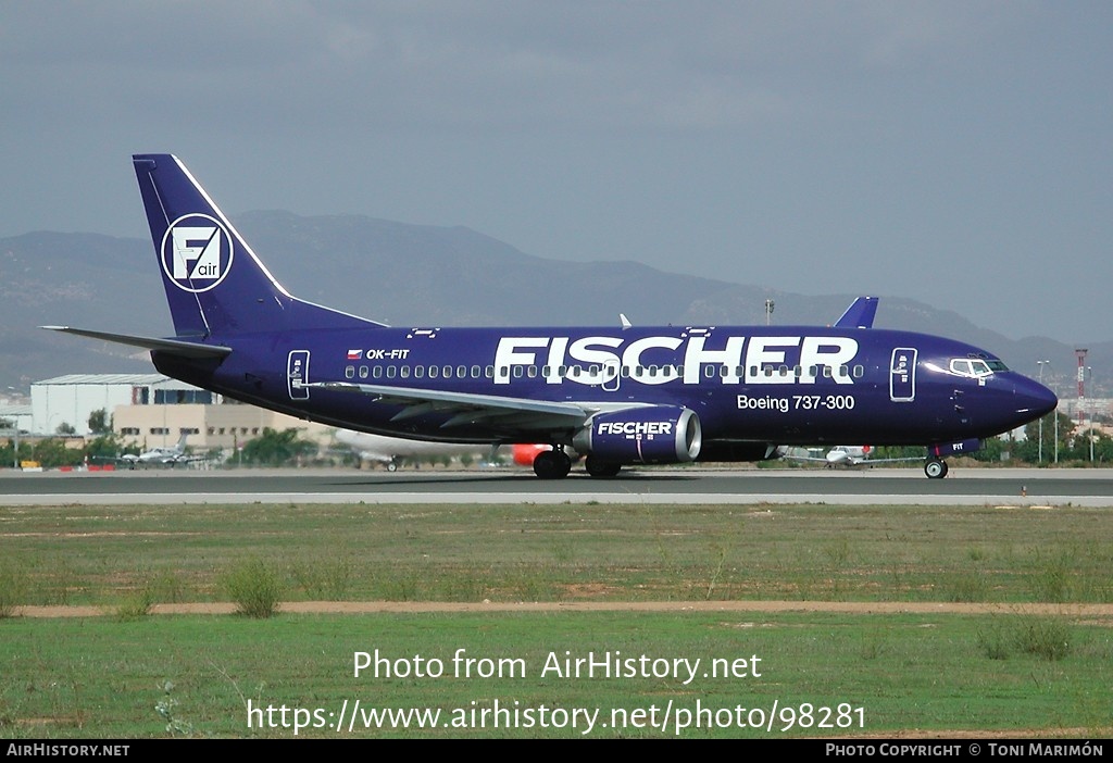 Aircraft Photo of OK-FIT | Boeing 737-36N | Fischer Air | AirHistory.net #98281