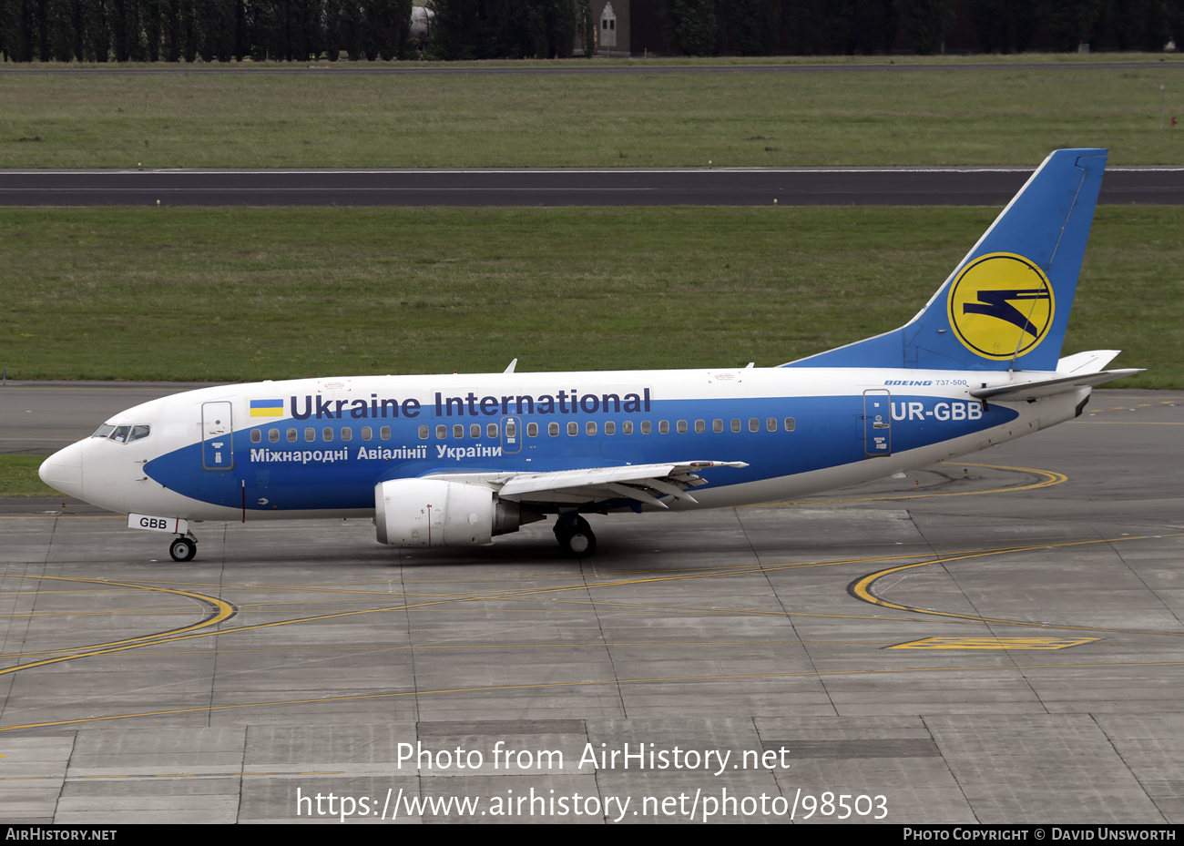 Aircraft Photo of UR-GBB | Boeing 737-5L9 | Ukraine International Airlines | AirHistory.net #98503