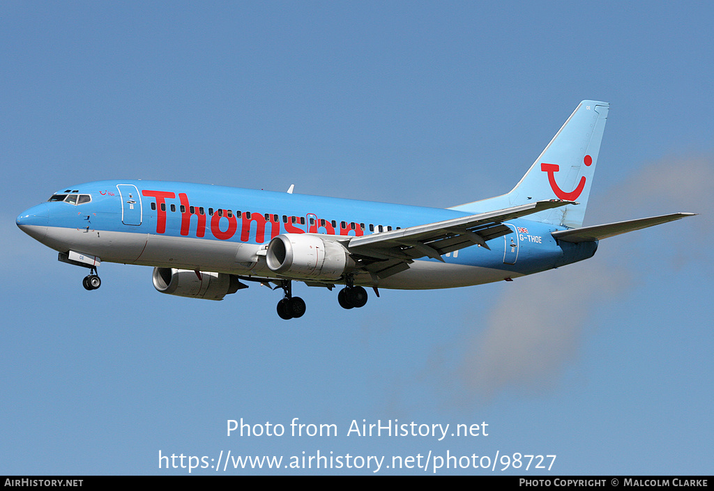 Aircraft Photo of G-THOE | Boeing 737-3Q8 | Thomsonfly | AirHistory.net #98727