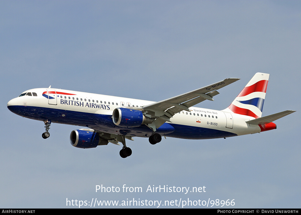 Aircraft Photo of G-BUSD | Airbus A320-111 | British Airways | AirHistory.net #98966