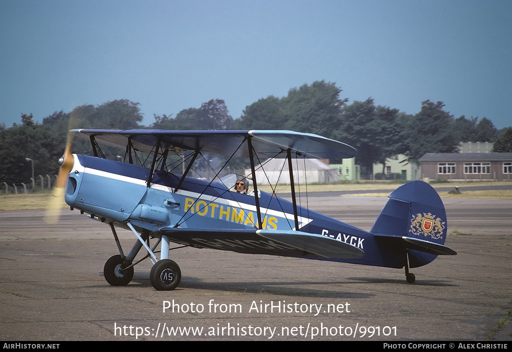 Aircraft Photo of G-AYCK | Stampe-Vertongen SV-4C | Rothmans International | AirHistory.net #99101