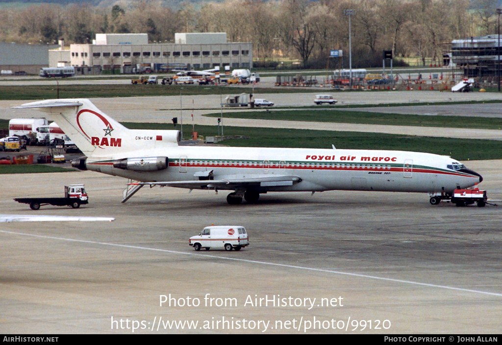 Aircraft Photo of CN-CCW | Boeing 727-2B6 | Royal Air Maroc - RAM | AirHistory.net #99120