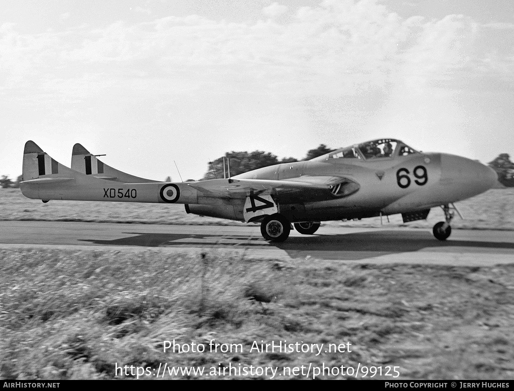 Aircraft Photo of XD540 | De Havilland D.H. 115 Vampire T11 | UK - Air Force | AirHistory.net #99125