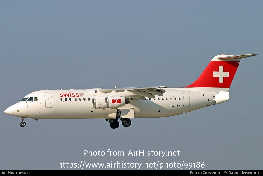 Aircraft Photo of HB-IYW | British Aerospace Avro 146-RJ100 | Swiss International Air Lines | AirHistory.net #99186