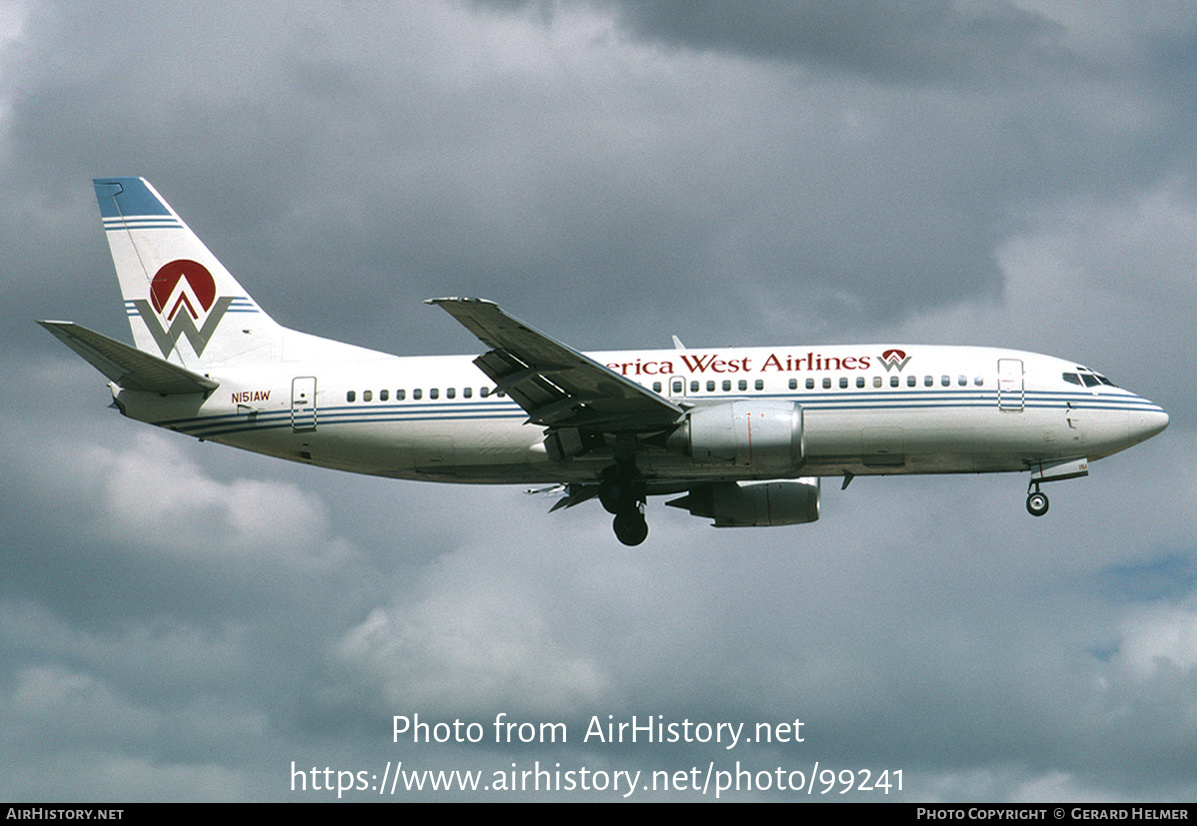 Aircraft Photo of N151AW | Boeing 737-3G7 | America West Airlines | AirHistory.net #99241