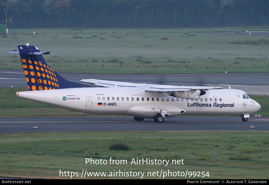 Aircraft Photo of D-ANFL | ATR ATR-72-500 (ATR-72-212A) | Lufthansa Regional | AirHistory.net #99254