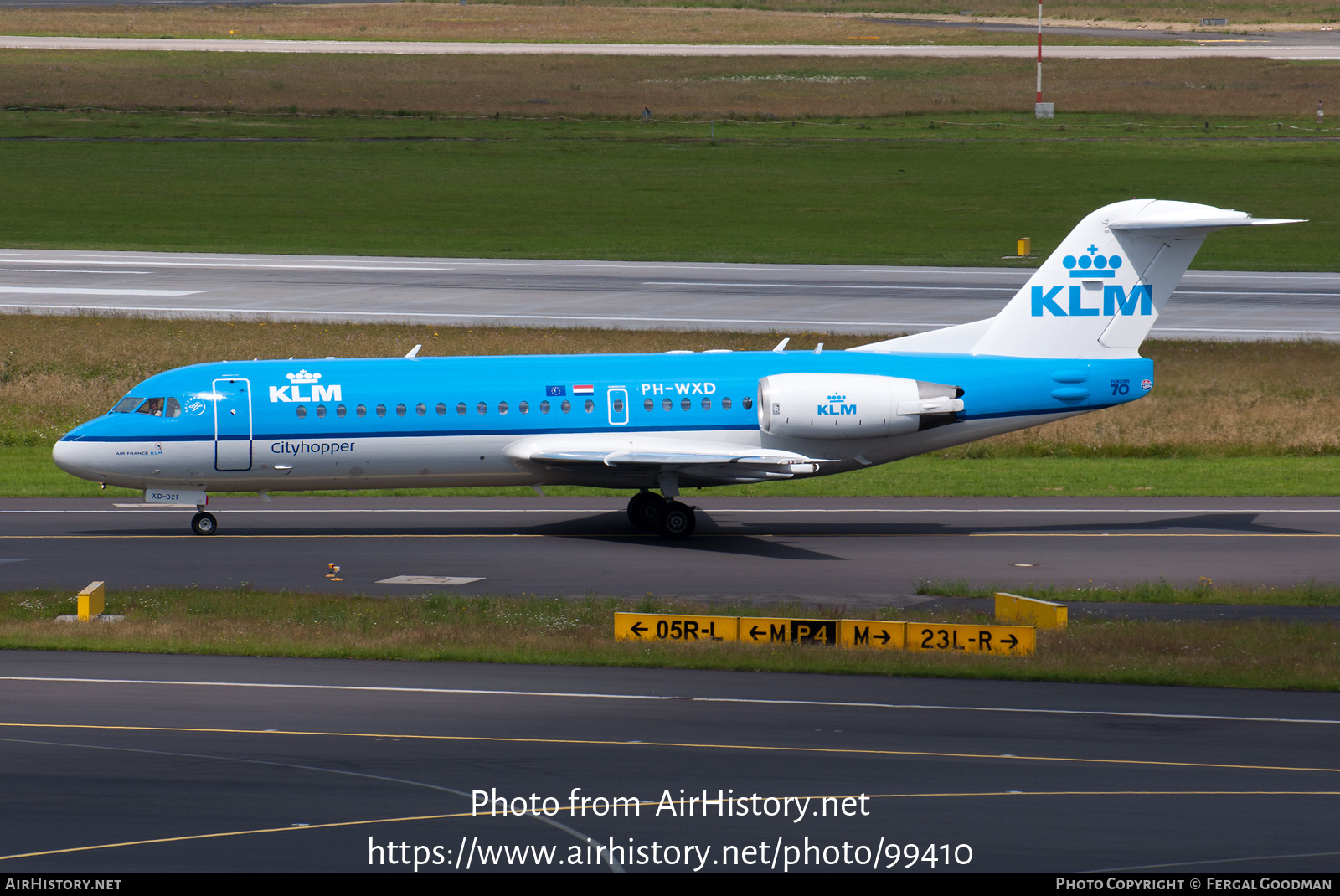 Aircraft Photo of PH-WXD | Fokker 70 (F28-0070) | KLM Cityhopper | AirHistory.net #99410